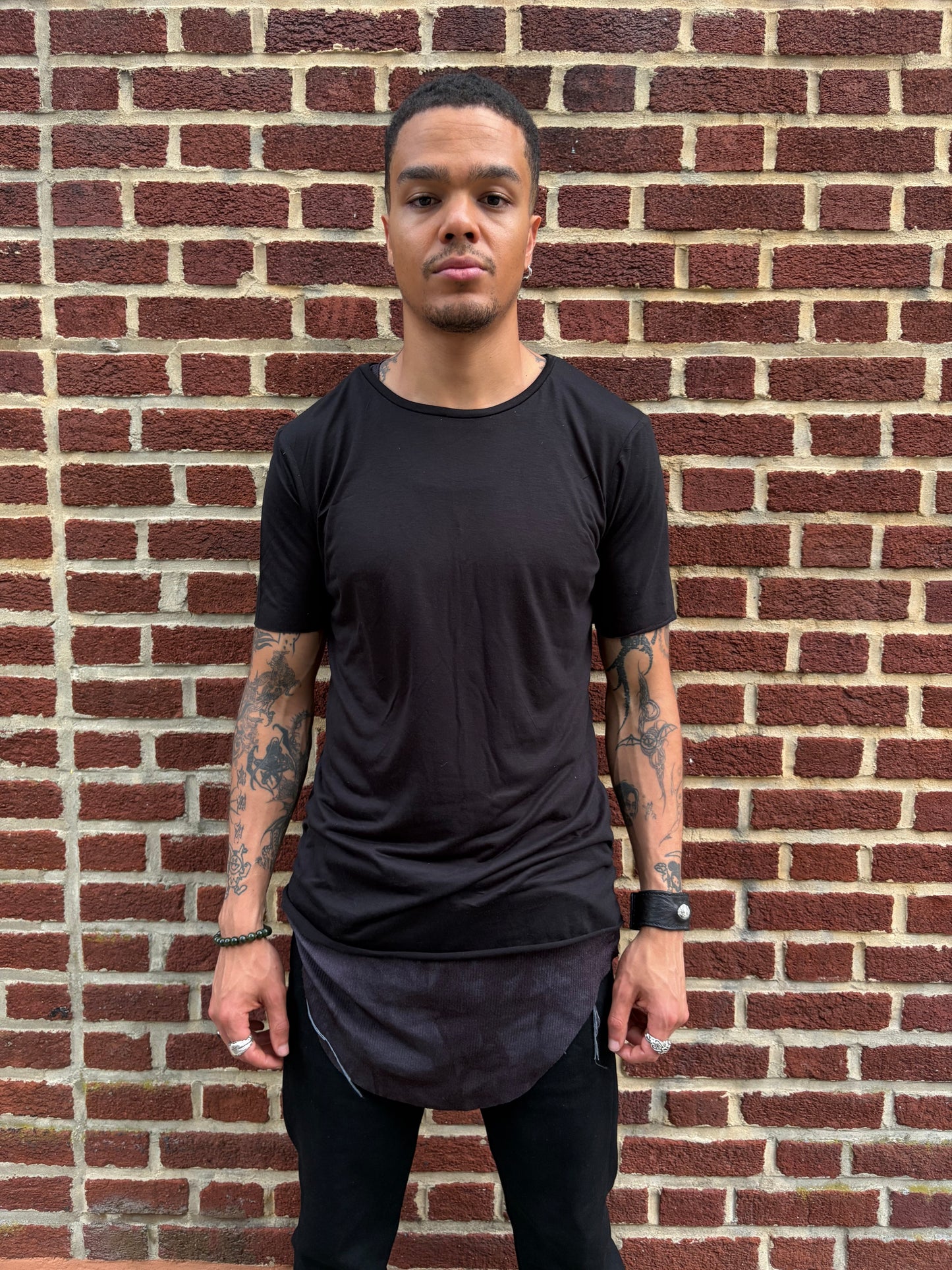 ZBT JAMAICA || PRIMORDIAL SHORT SLEEVE || BLACK + FAINT STRIPE WHITE