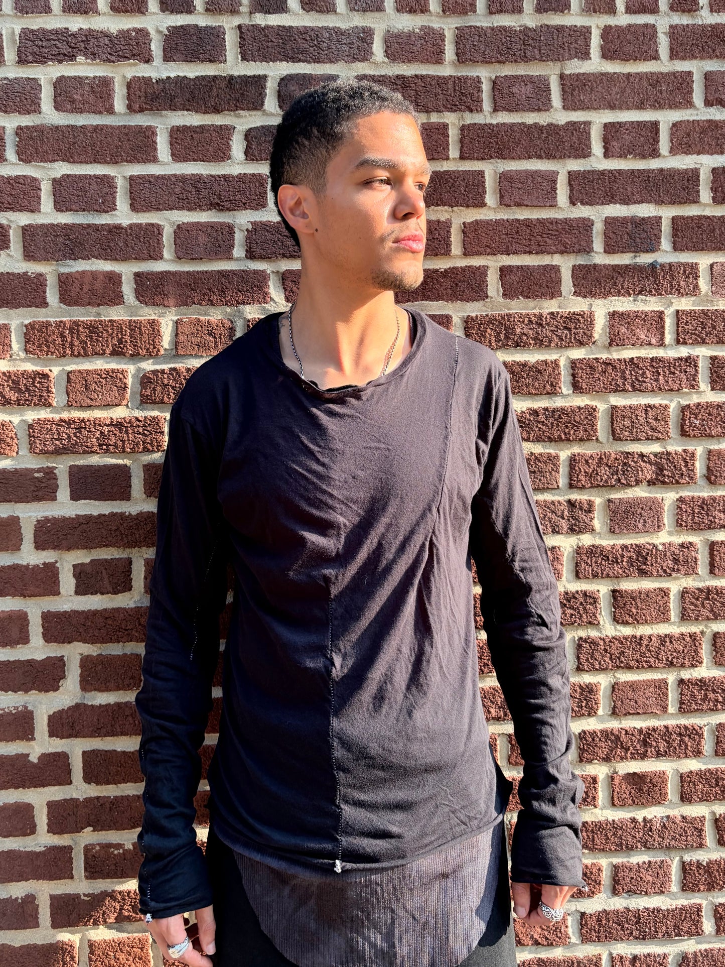 ZBT JAMAICA ||OVERLOCKED PRIMORDIAL LONG SLEEVE || BLACK LIGHTWIGHT