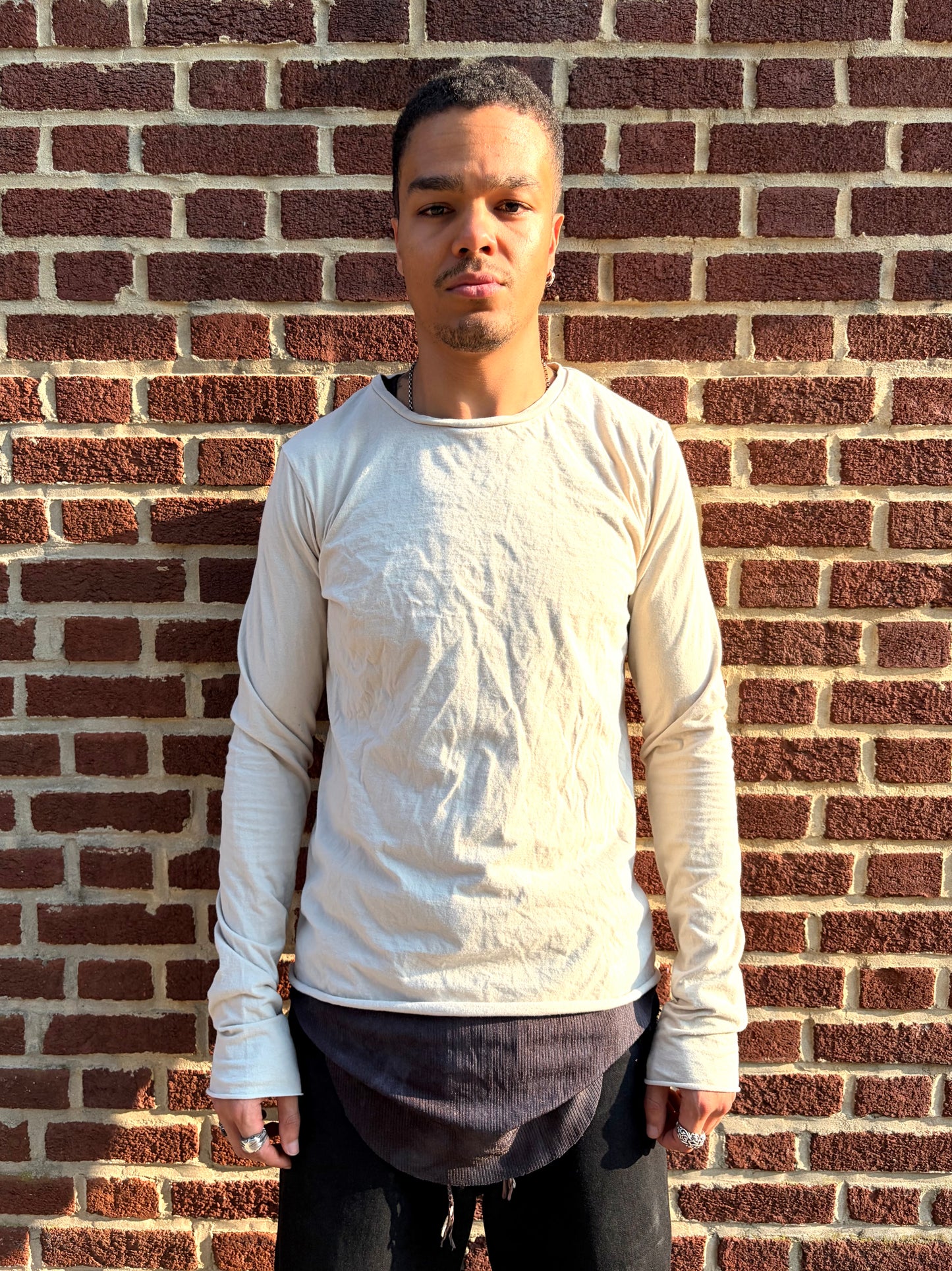 ZBT JAMAICA ||BACK STRAP PRIMORDIAL LONG SLEEVE || ECRU COTTON