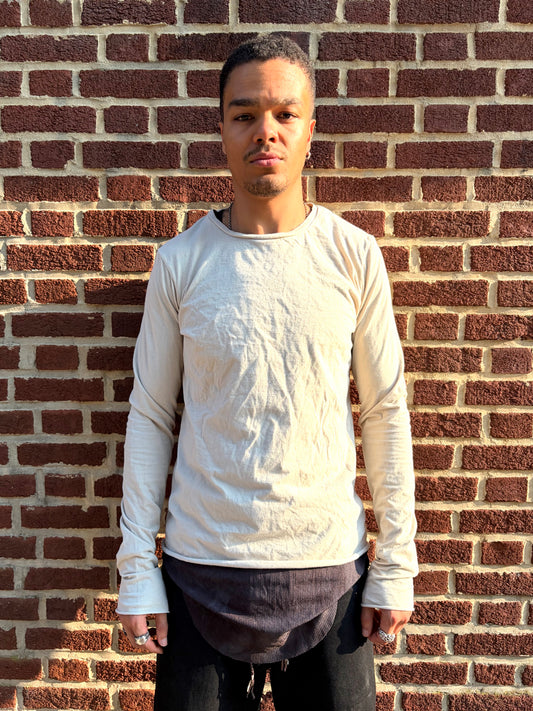 ZBT JAMAICA ||BACK STRAP PRIMORDIAL LONG SLEEVE || ECRU COTTON