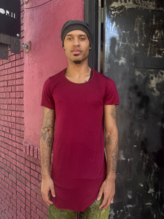 ZBT- JAMAICA  || ECHADH SEAM SHORT SLEEVE TOP || RED
