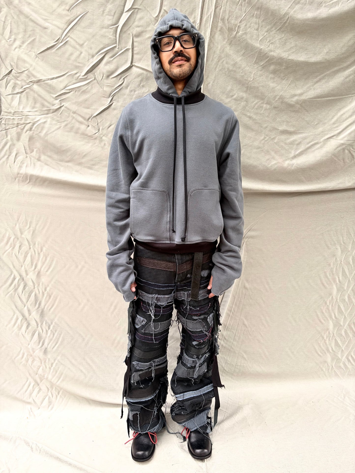 FW26 || ZAGGA GODDE - JEANS ||BLACK || LINEN - COTTON + LEATHER