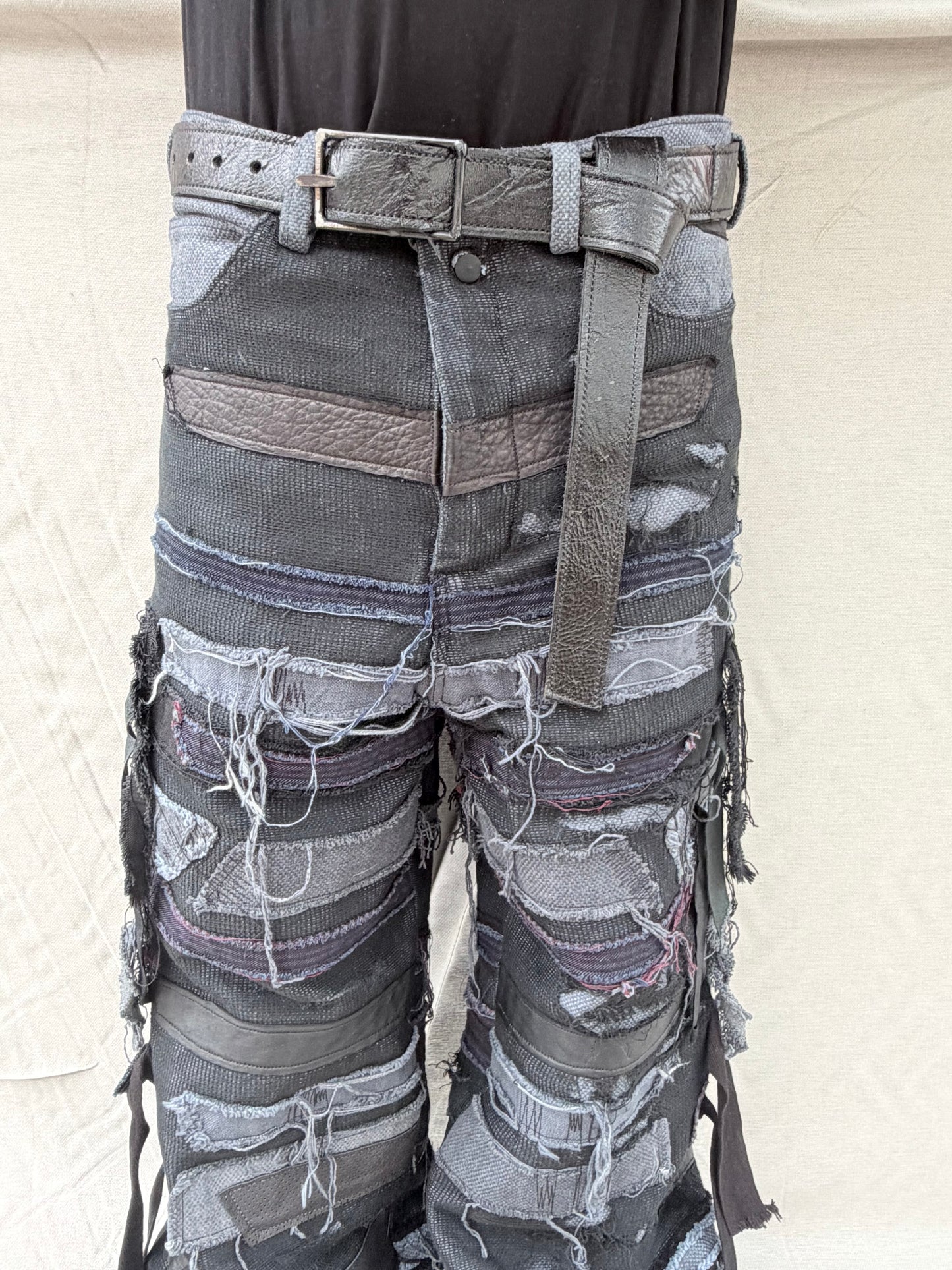 FW26 || ZAGGA GODDE - JEANS ||BLACK || LINEN - COTTON + LEATHER