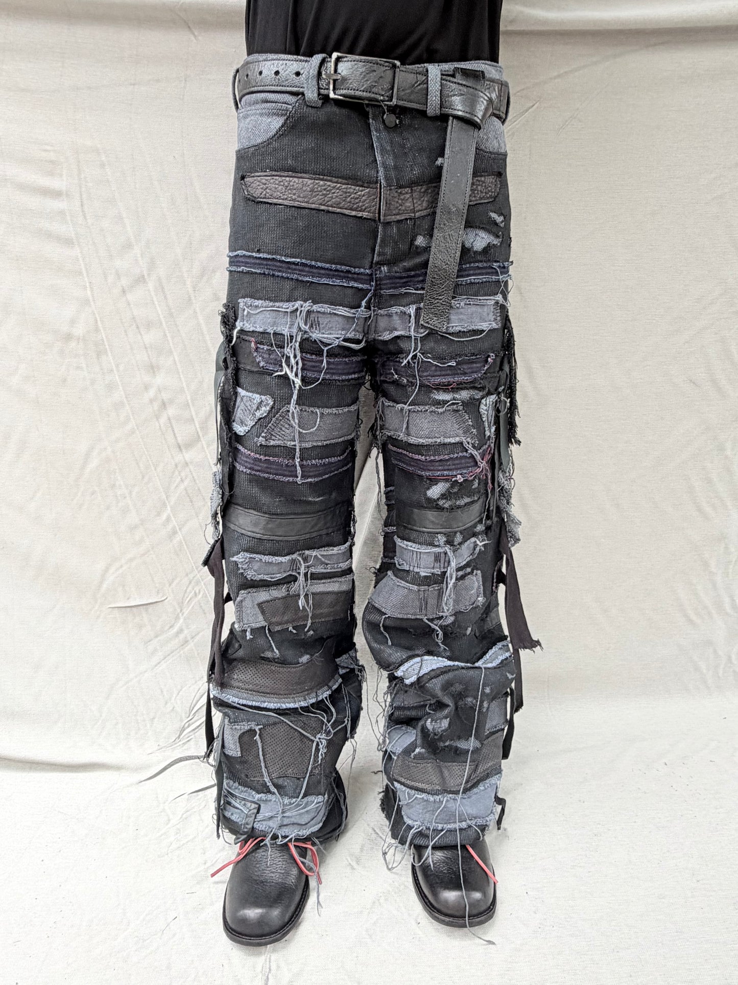 FW26 || ZAGGA GODDE - JEANS ||BLACK || LINEN - COTTON + LEATHER