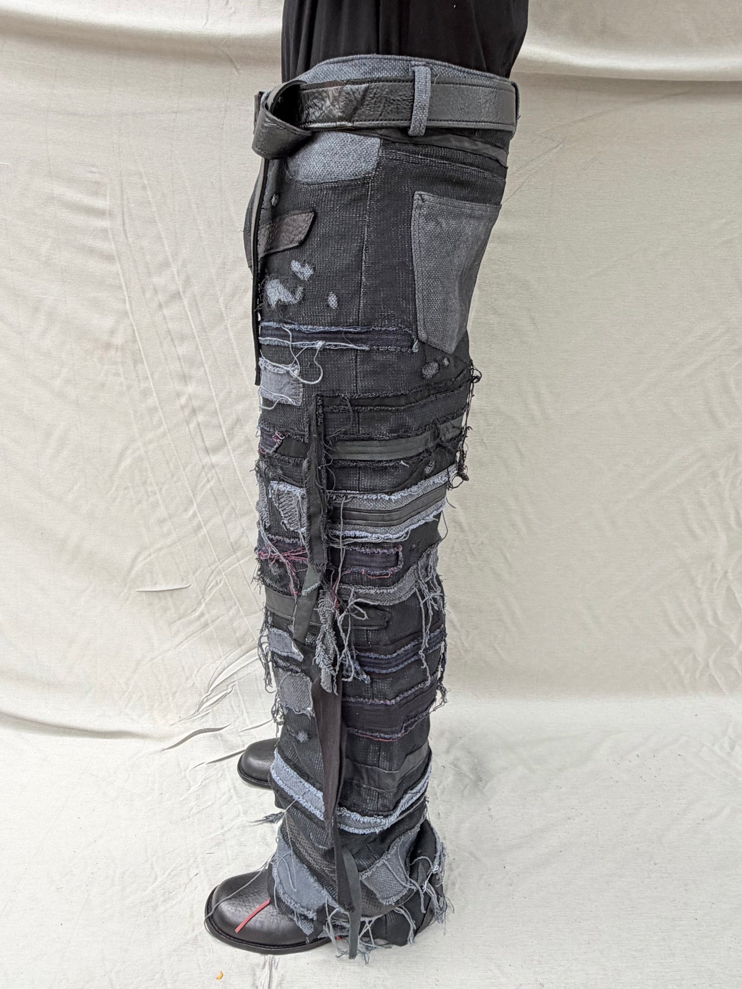 FW26 || ZAGGA GODDE - JEANS ||BLACK || LINEN - COTTON + LEATHER