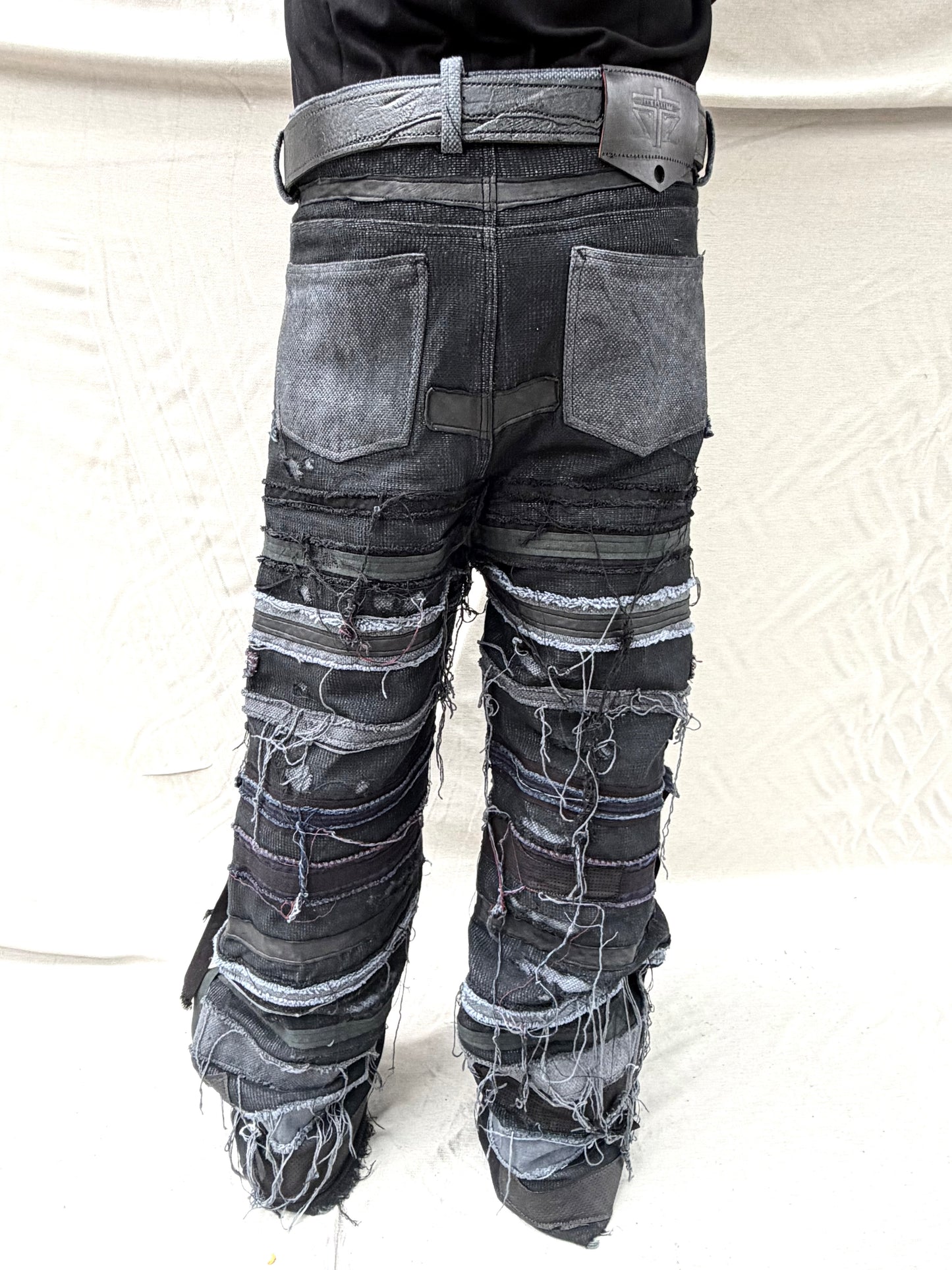 FW26 || ZAGGA GODDE - JEANS ||BLACK || LINEN - COTTON + LEATHER