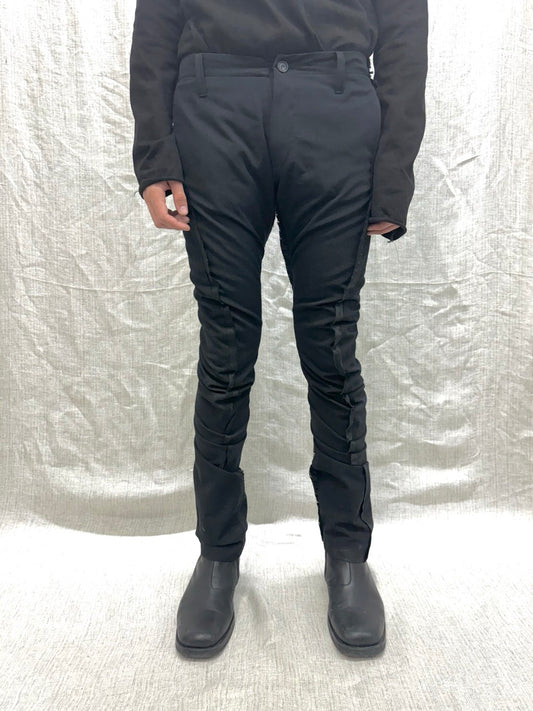 FW24 || SILK SEAMED DNA PANTS || BLACK WOOL