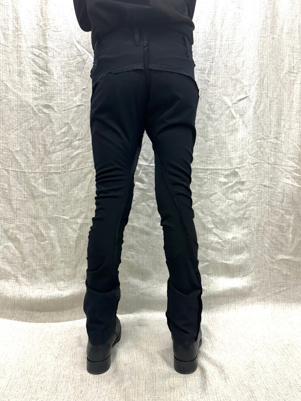 FW24 || SILK SEAMED DNA PANTS || BLACK WOOL