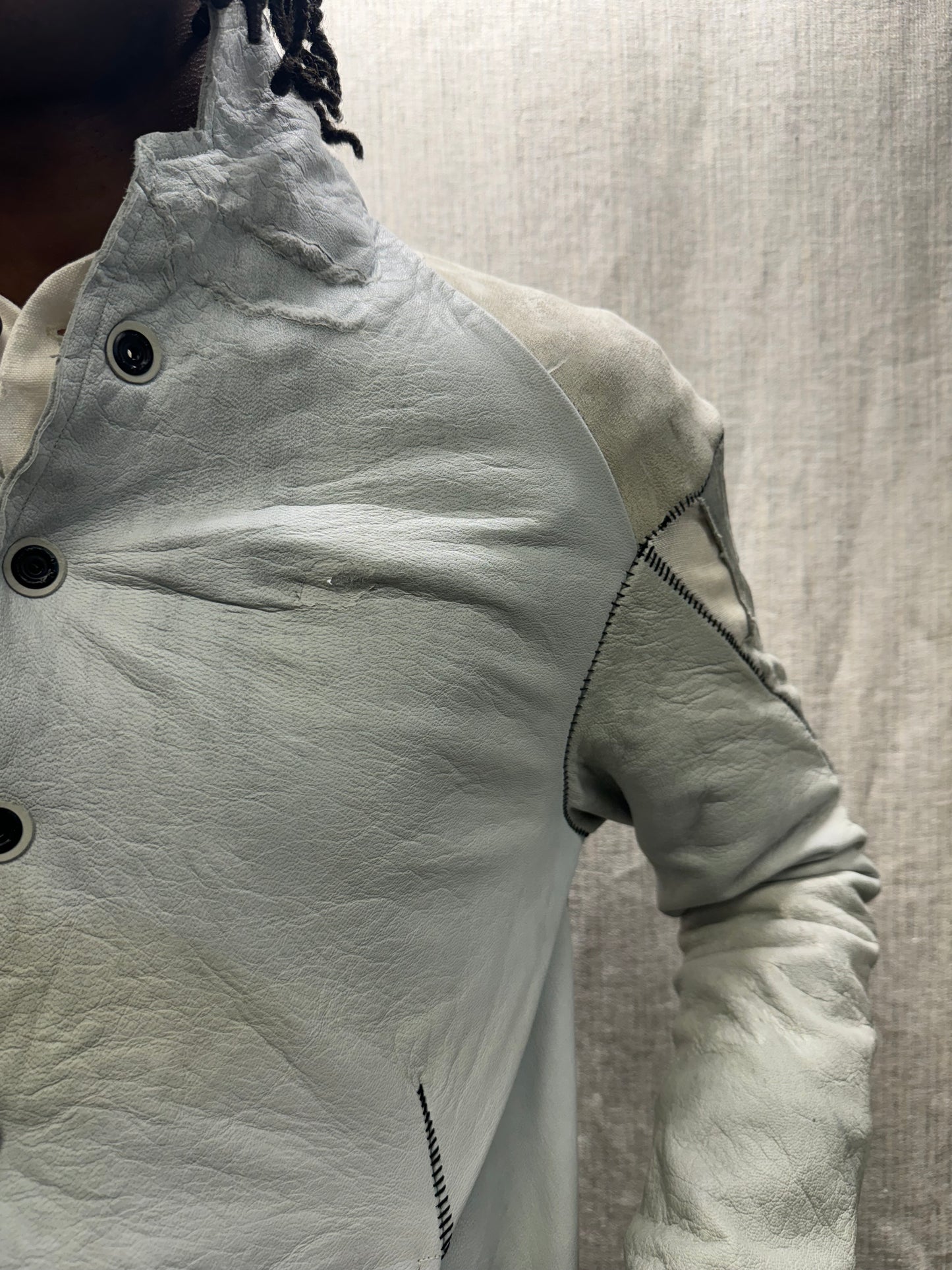 FW24 || PROTOLOGICAL ARCHETYPE MOONSTAR SHIRT JACKET || WHITE