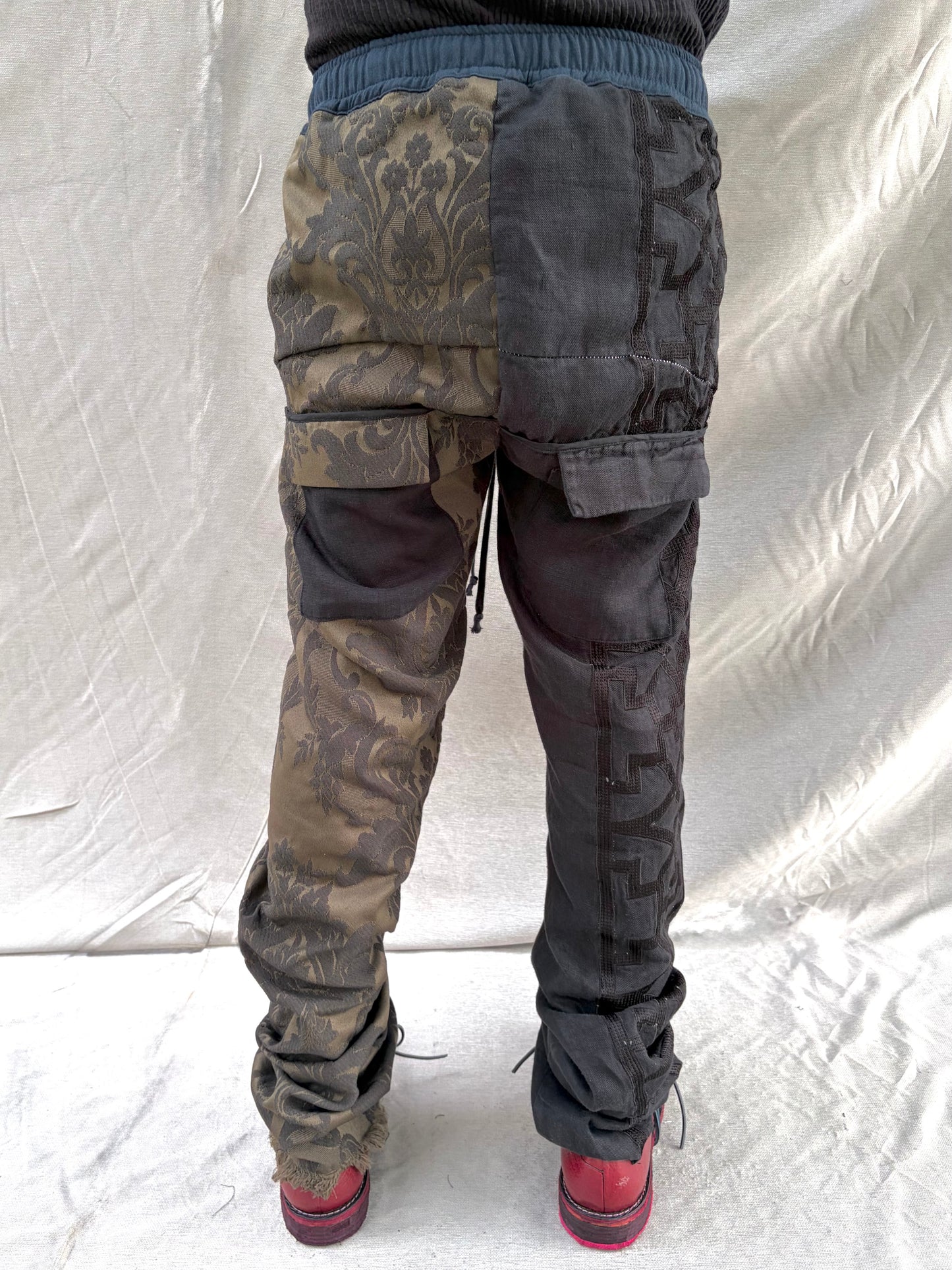 FW26 || PERIPATHETIC | ZERO|  DROP POCKET PANTS ||BLACK MIXED LINEN