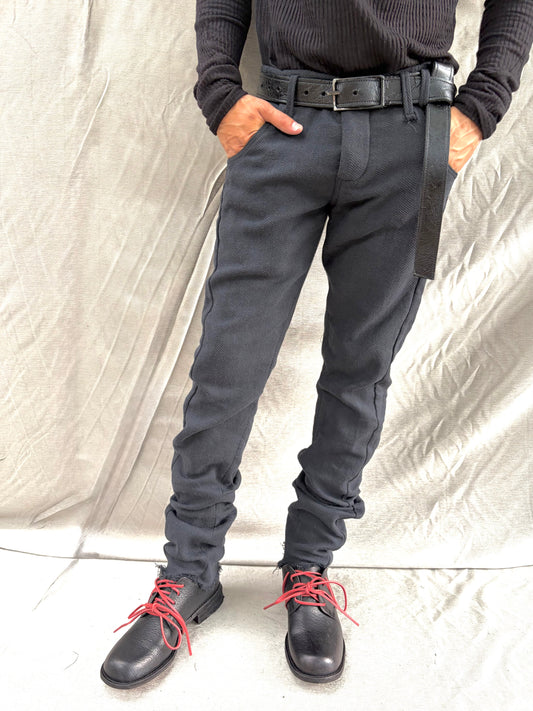 HW26 || SOFT J JEANS ||SCHWARZ || BAUMWOLLE LEINEN FISCHGRÄT