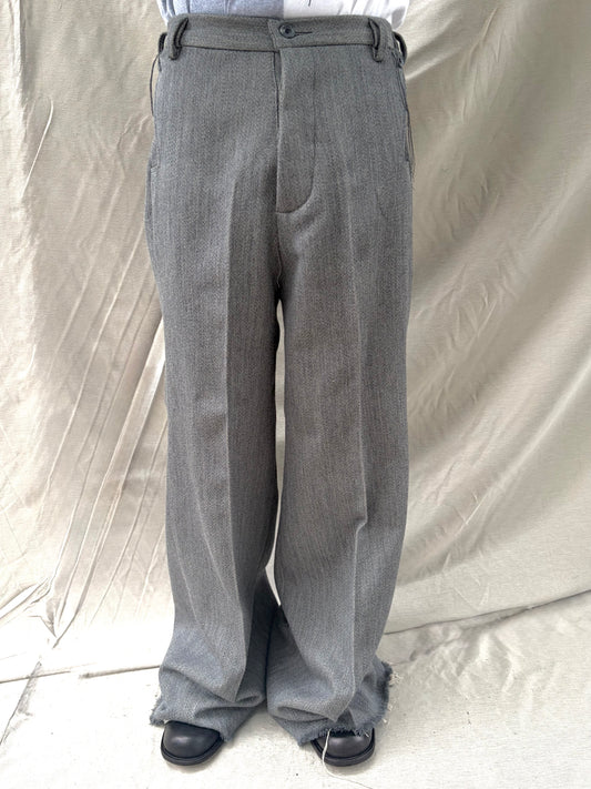 FW26 || Z POCKET EXPANDED GODDE  ||GREY WOOL + LINEN BLEND