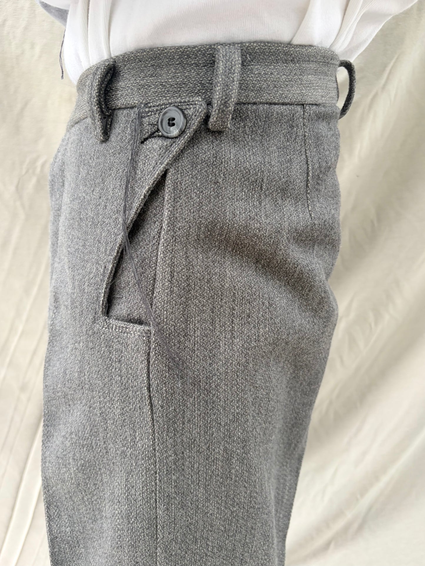 FW26 || Z POCKET EXPANDED GODDE  ||GREY WOOL + LINEN BLEND
