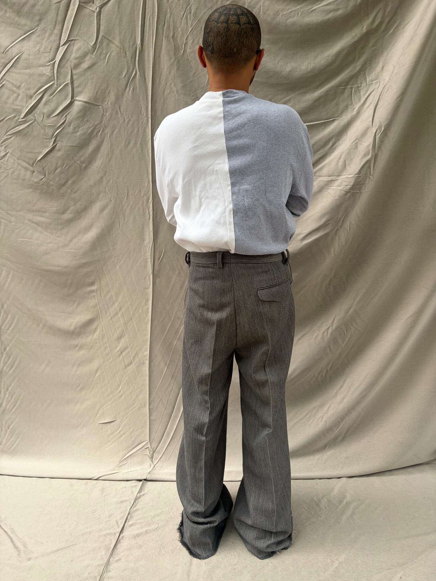 FW26 || Z POCKET EXPANDED GODDE  ||GREY WOOL + LINEN BLEND