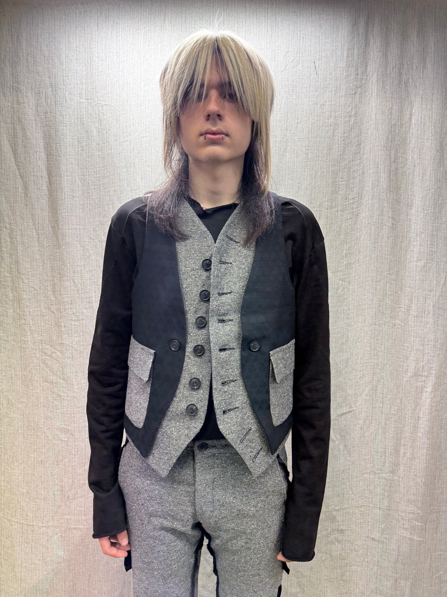 FW24 || CAMPBELL DOUBLE VEST || GREY SILK