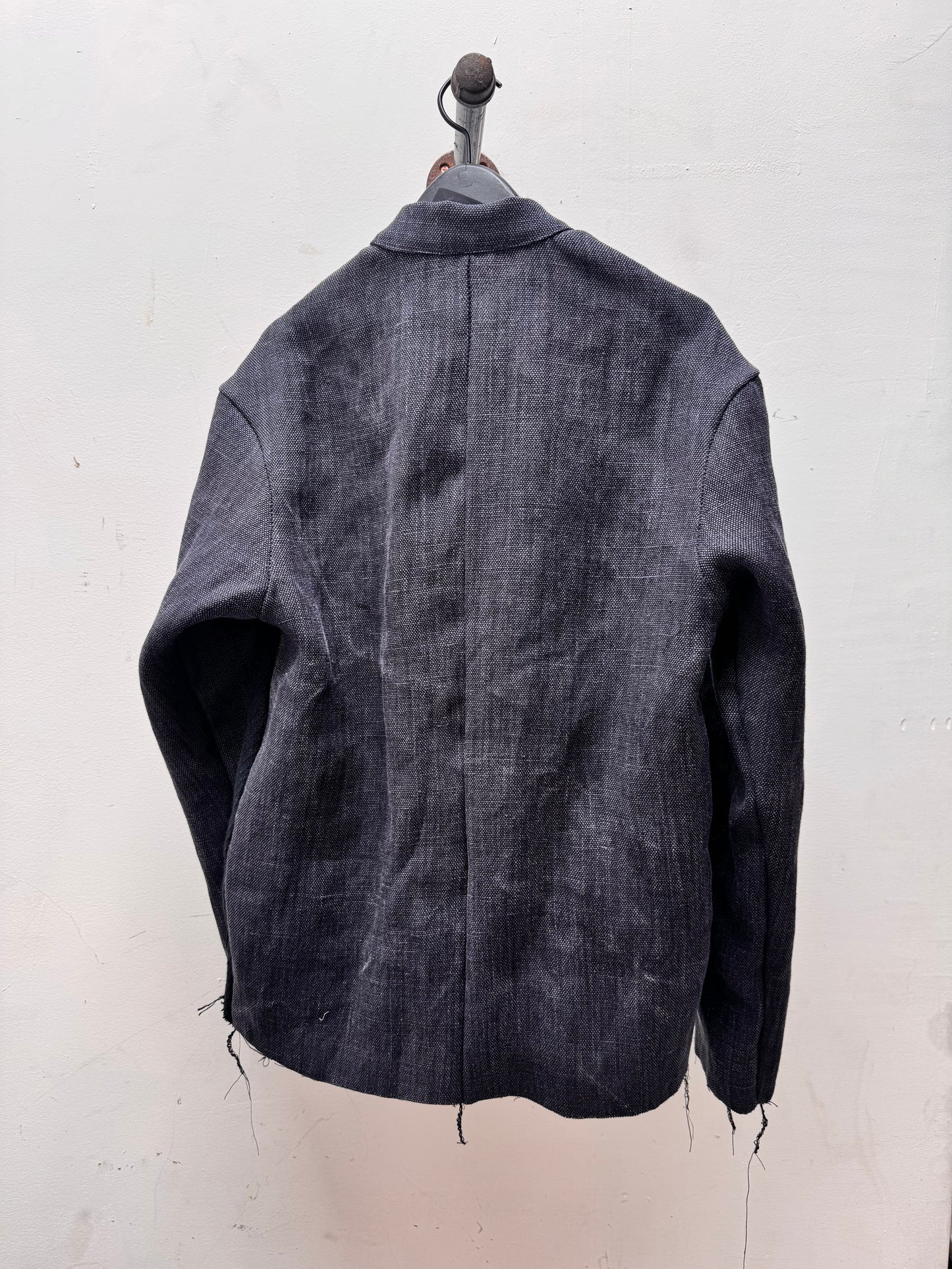 FW25 || FAULTED SHOULDER WORK SHIRT|| 100%  LINEN || CARBON + BLACK