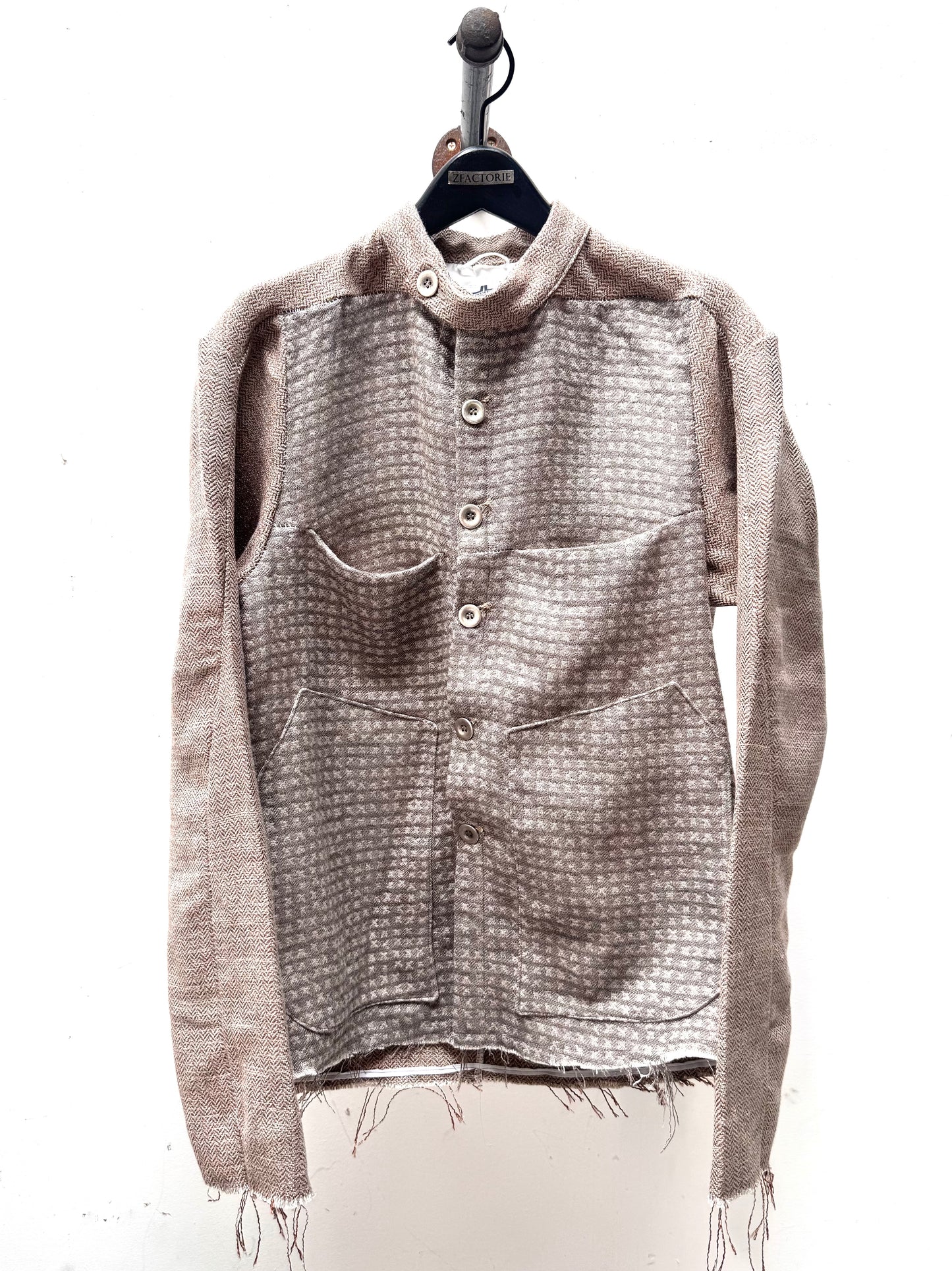 FW25 || FAULTED SHOULDER WORK SHIRT|| COTTON LINEN || ECRU