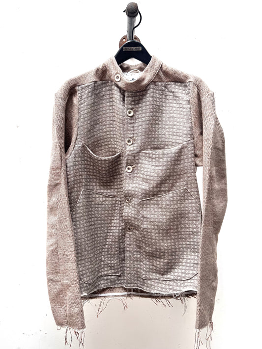 FW25 || FAULTED SHOULDER WORK SHIRT|| COTTON LINEN || ECRU