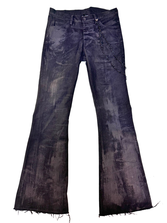 FW25 ||  BOOT CUT FLARED  JEANS || BLACK - CHARCOAL COATED