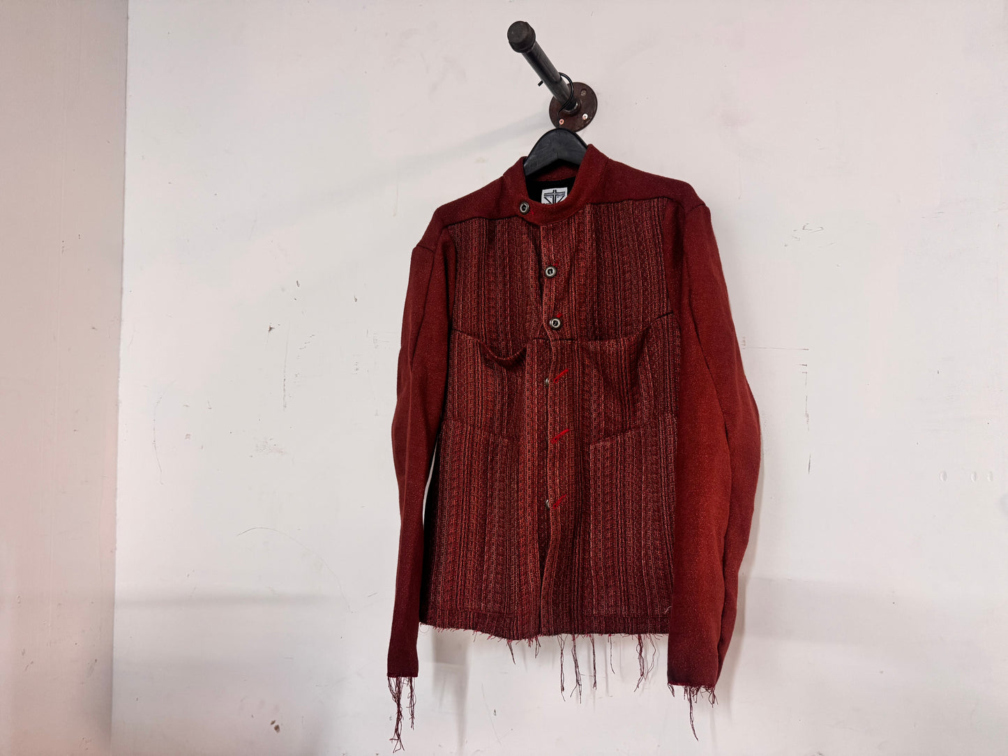 FW25 || FAULTED SHOULDER WORK SHIRT|| COTTON LINEN || RED