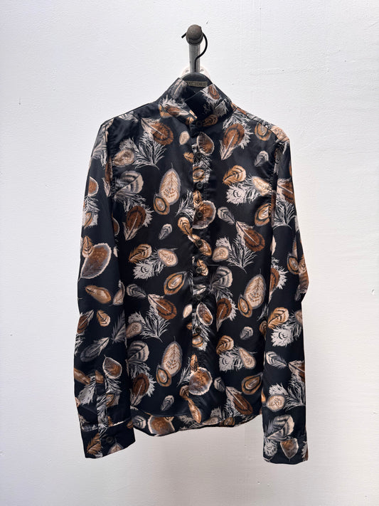 FW25 || CLASSIC FIT SILK SHIRT || 100% SILK FEATHER PRINT