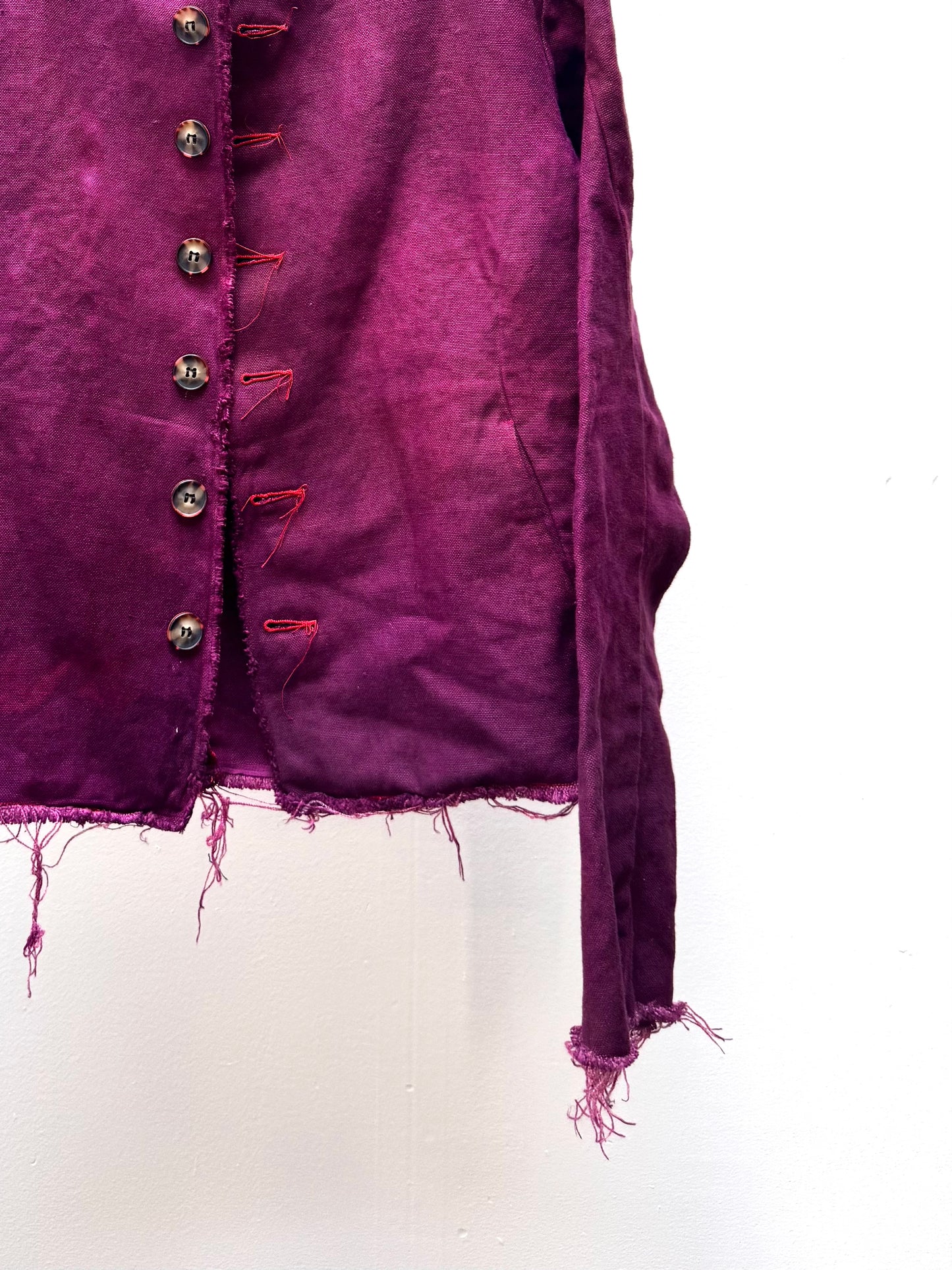 FW25 || PROTOLOGICAL ARCHETYPE SHIRT JACKET || MAROON - LINEN