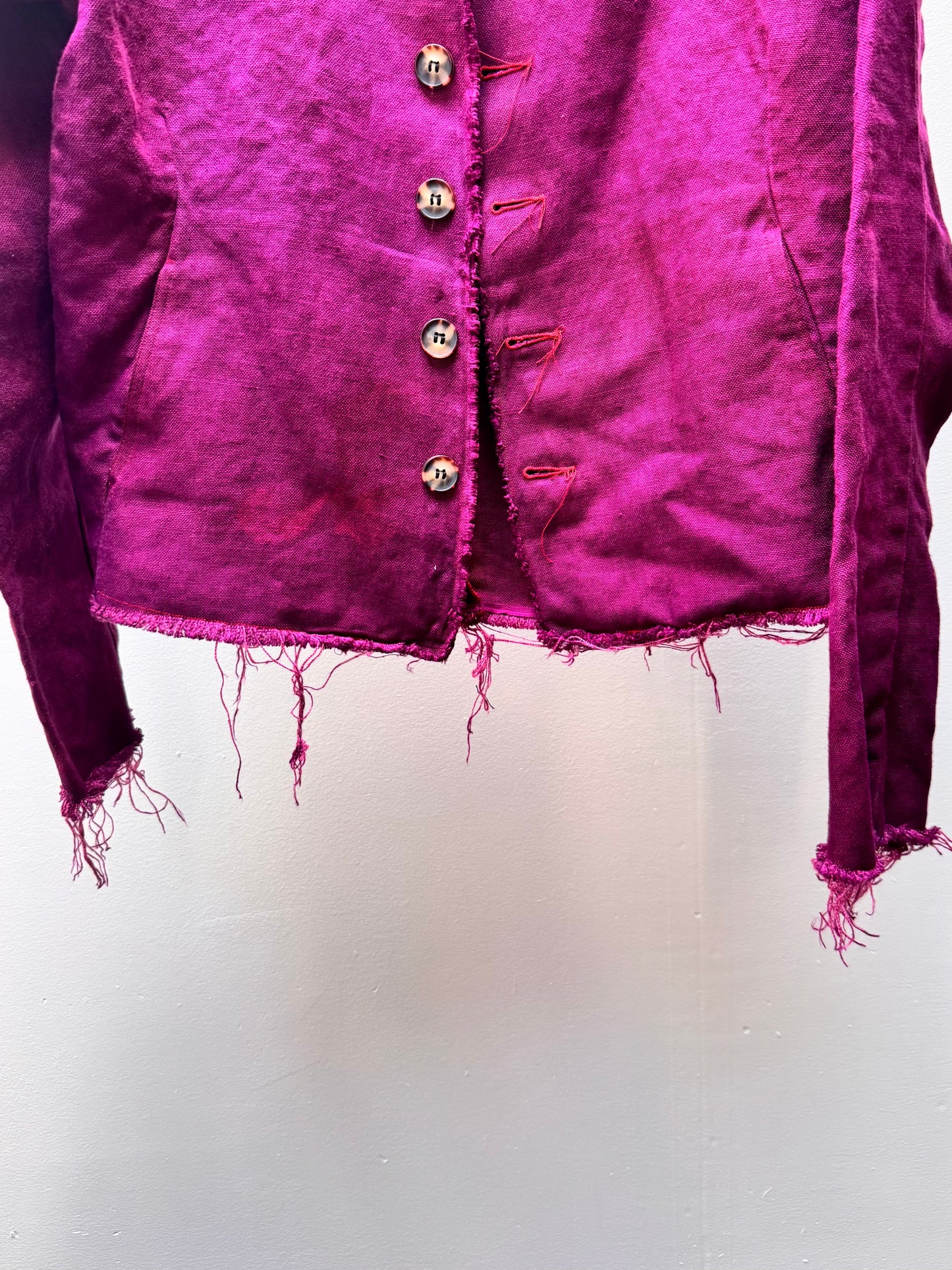 FW25 || PROTOLOGICAL ARCHETYPE SHIRT JACKET || MAROON - LINEN