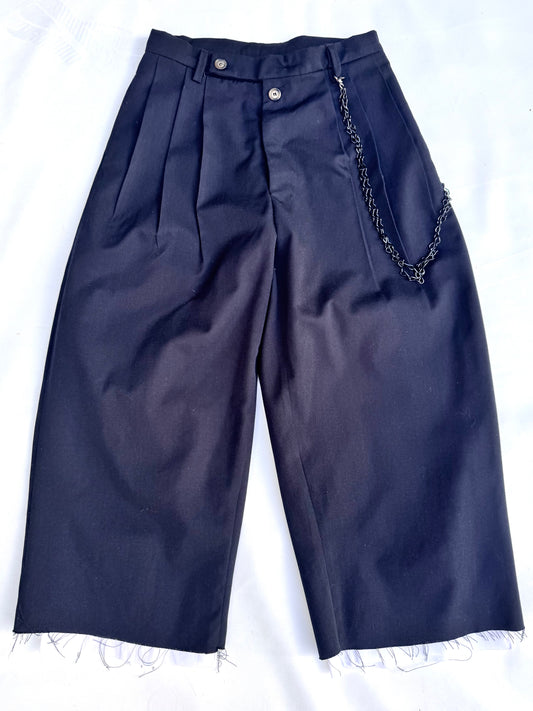FW25 || TAILORED CROPPED PANTHEON PANTS|| 100% WOOL - BLACK
