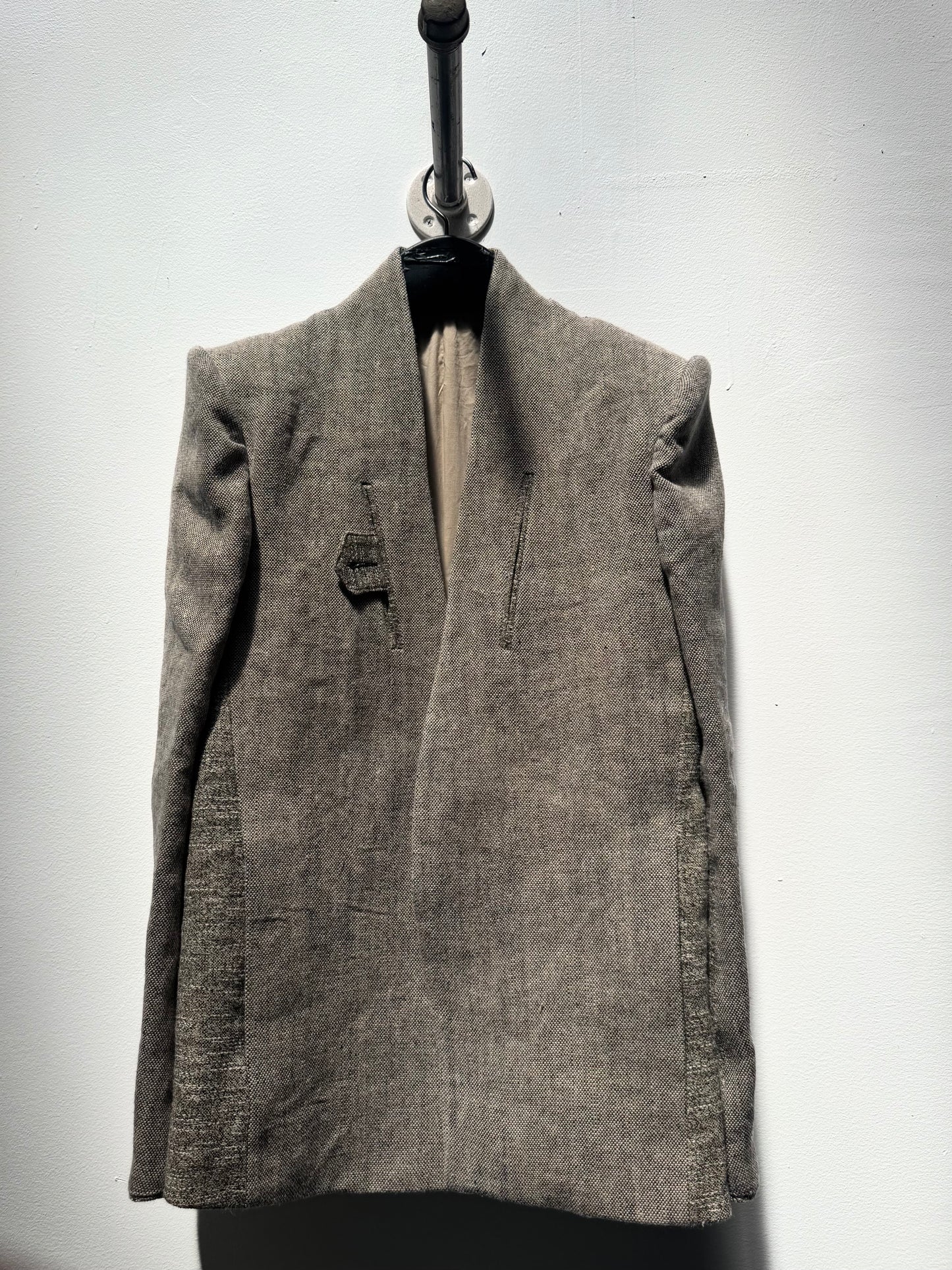 FW25 || SHAWL COLLAR ZAGODA 4 POCKET BLAZER || SPECKLED  SAND LINEN