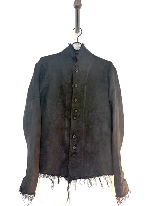 FW26 || PROTOLOGICAL ARCHETYPE  SHIRT || CLASSIC OVERDYED BLACK LINEN