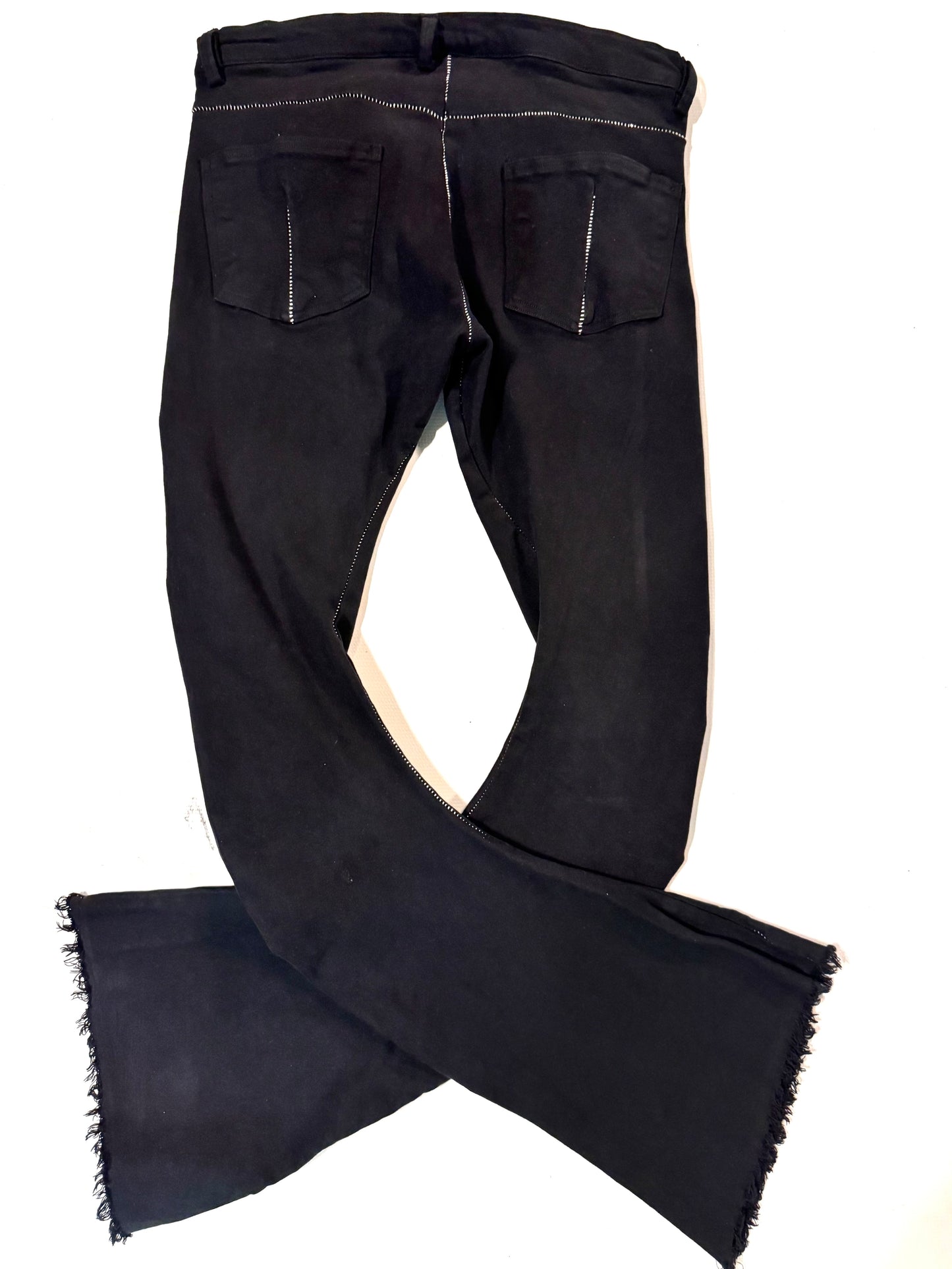 FW25 ||  BOOT CUT OVERLOCKED  DNA JEANS ||BLACK - OVERDYED