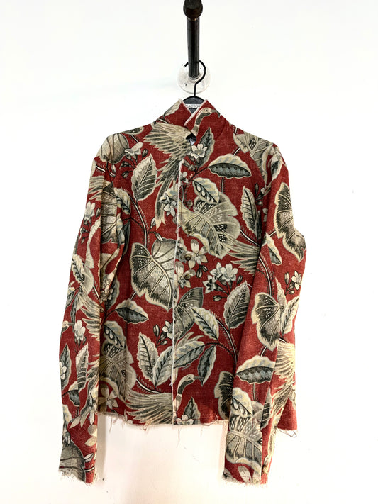 FW26 || PROTOLOGICAL ARCHETYPE  SHIRT || VINTAGE PRINTED LINEN - RED