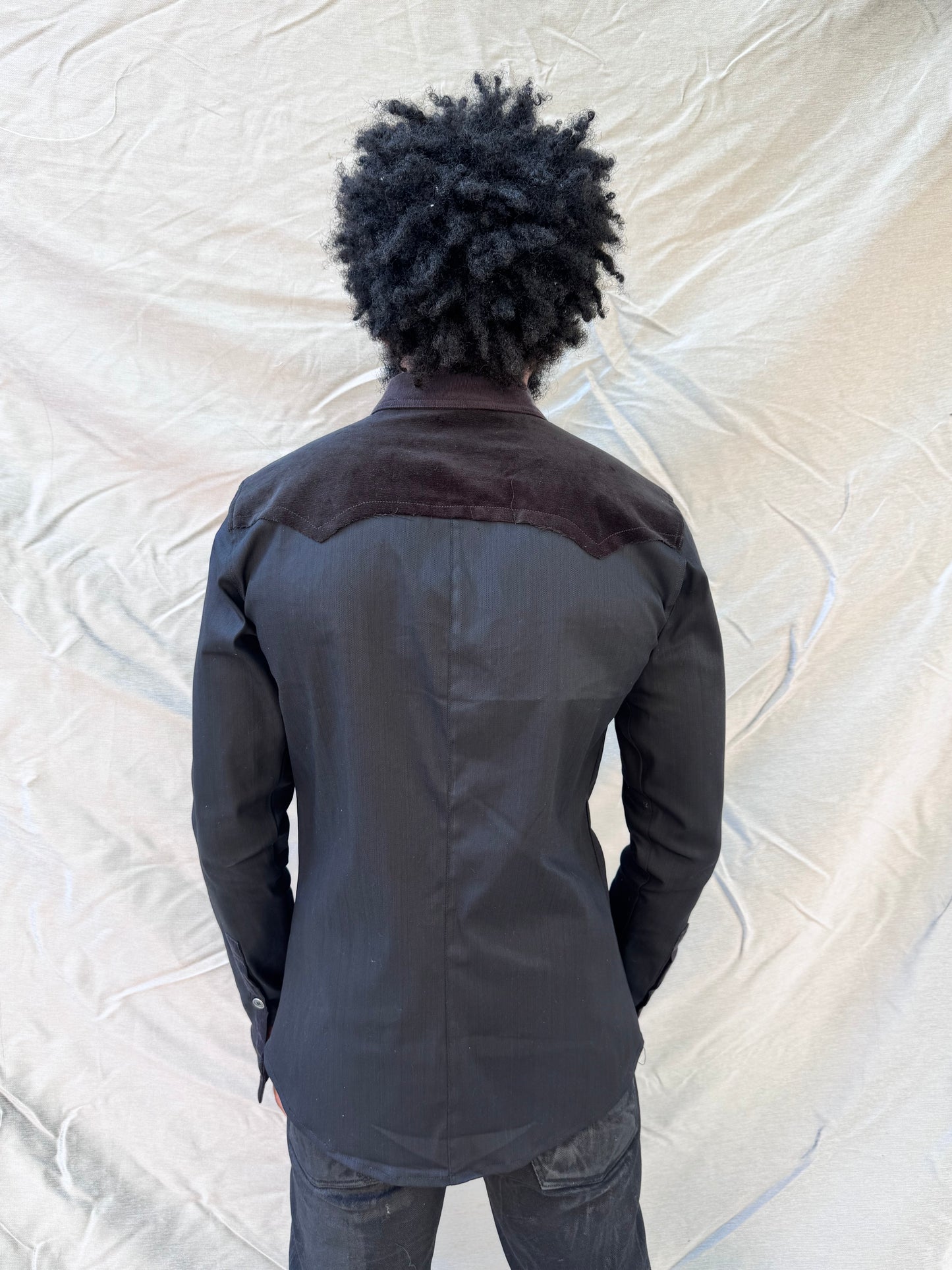 FW25 || WESTERN SHIRT || BLACK || MIXED COTTON