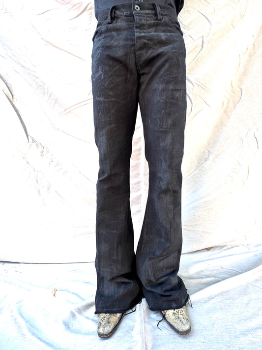 FW25 ||  BOOT CUT FLARED  JEANS || BLACK - CHARCOAL COATED