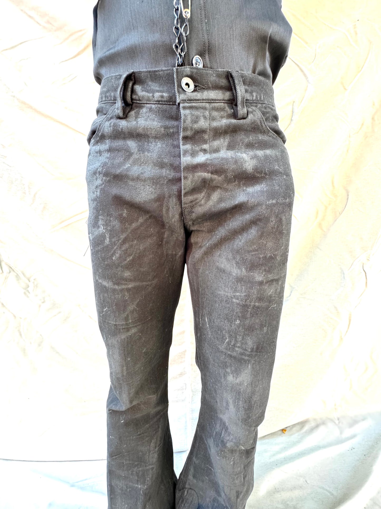 FW25 ||  BOOT CUT FLARED  JEANS || BLACK - CHARCOAL COATED