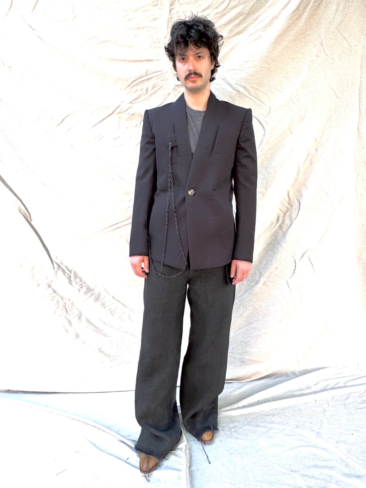 FW25 || SHAWL COLLAR ZAGODA 4 POCKET BLAZER || BLACK WOOL