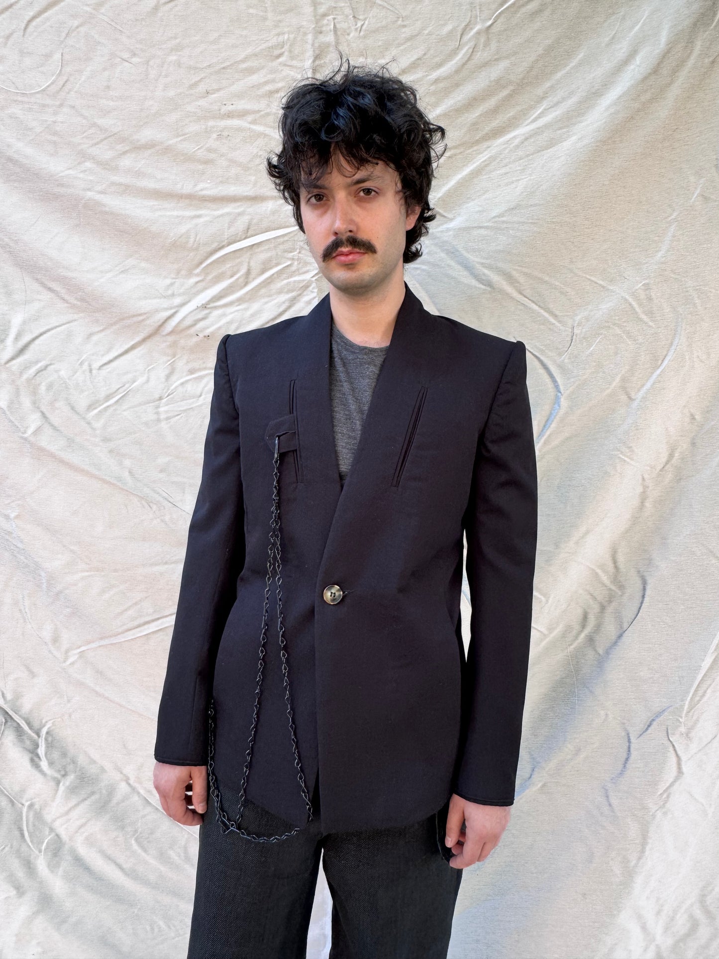 FW25 || SHAWL COLLAR ZAGODA 4 POCKET BLAZER || BLACK WOOL
