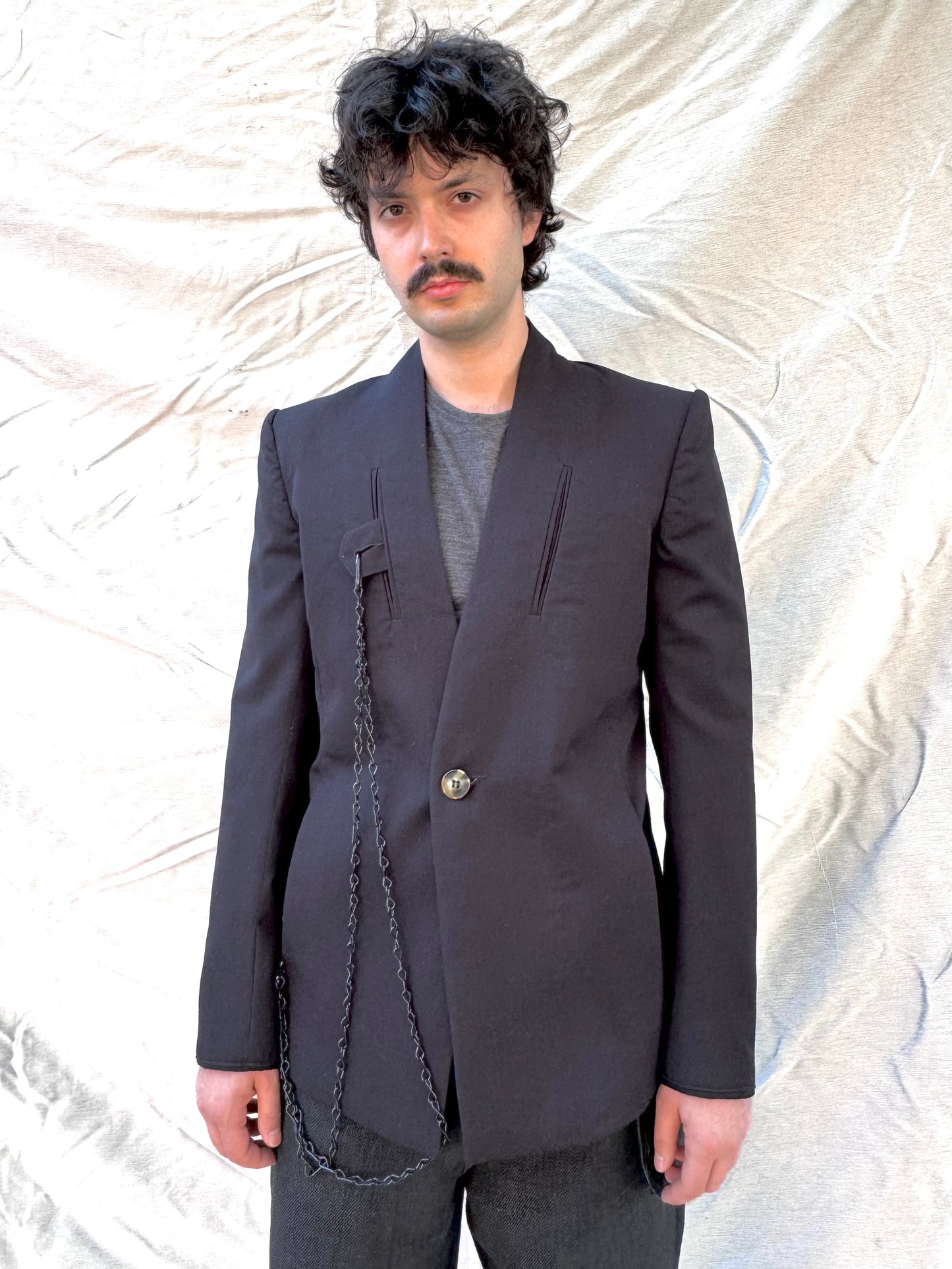 FW25 || SHAWL COLLAR ZAGODA 4 POCKET BLAZER || BLACK WOOL