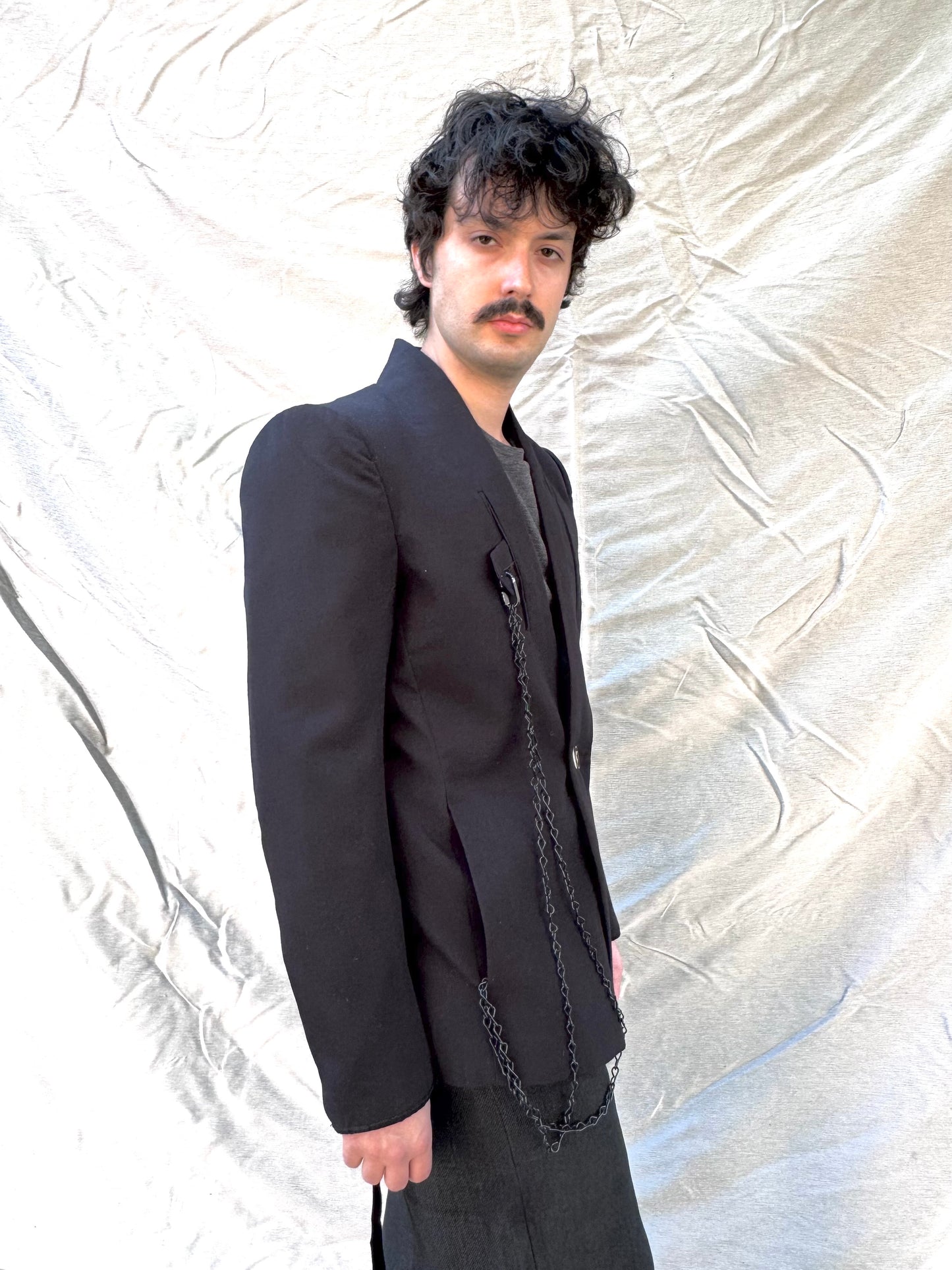 FW25 || SHAWL COLLAR ZAGODA 4 POCKET BLAZER || BLACK WOOL