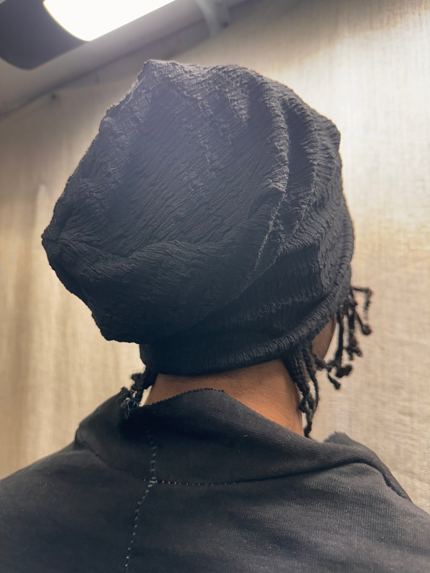 FW24 || LONG DOME BEANIE || BLACK RAYON