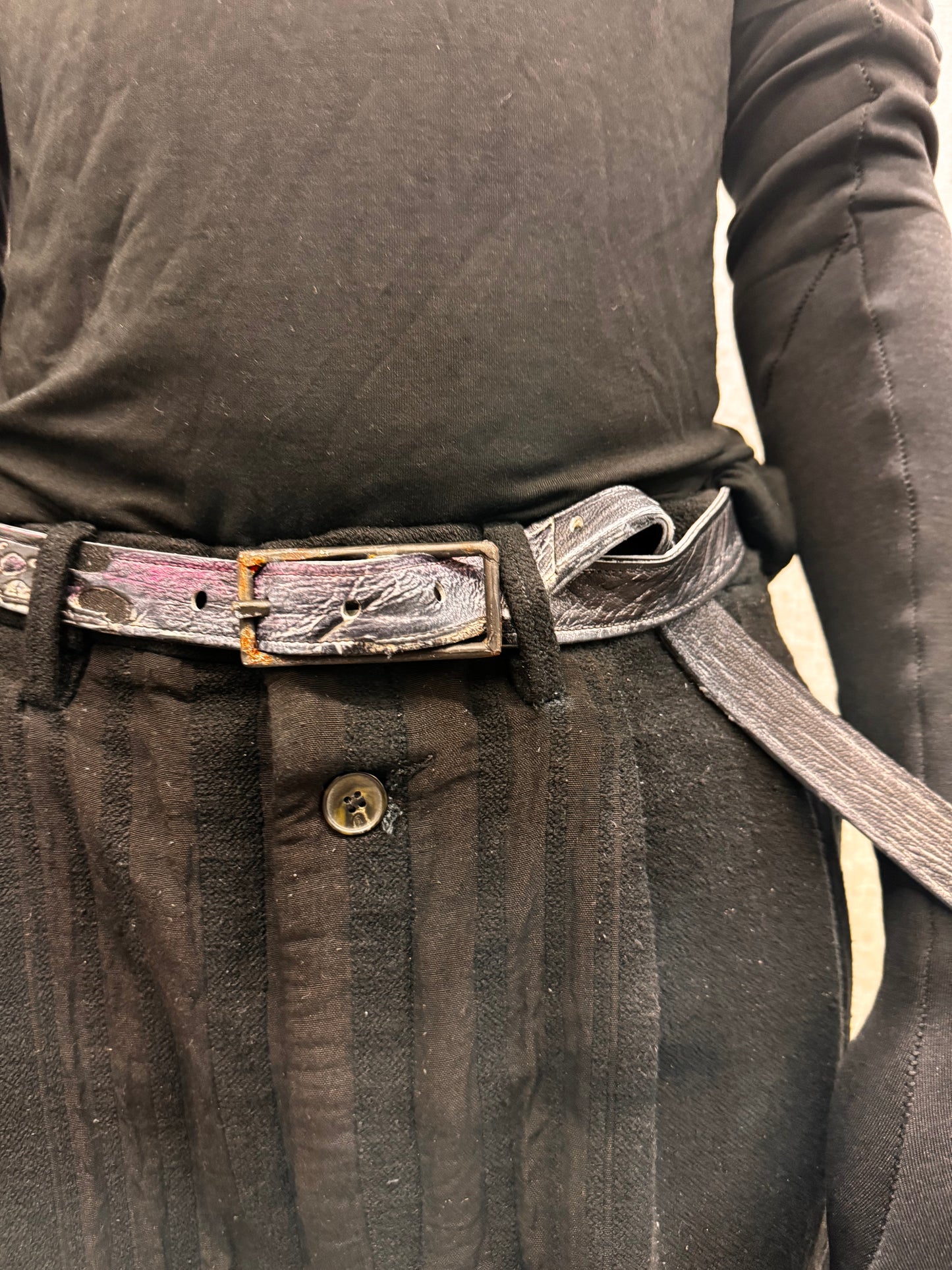 FW24 || HAND MADE BUCKLE 1" BELT || BLACK MOONSTAR