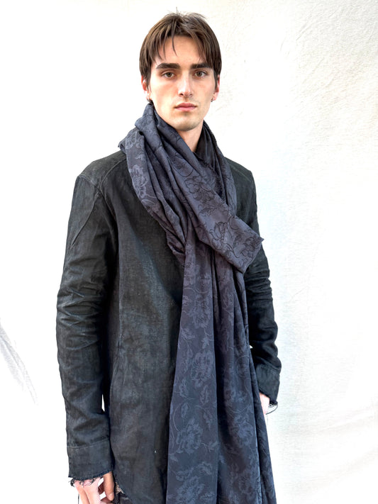 FW25 || BIAS CUT “SLITHERER” SCARF || COTTON BROCADE  - BLACK
