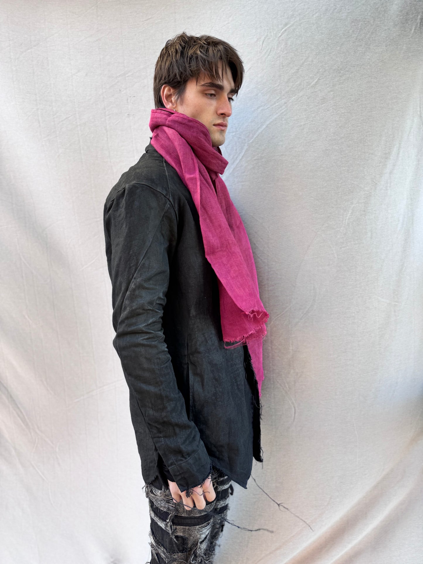 FW25 || CLASSIC LONG SLIM SCARF || LINEN - RED