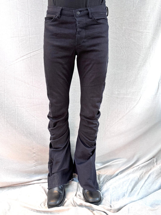 FW25 ||  BOOT CUT OVERLOCKED  DNA JEANS ||14 oz - BLACK