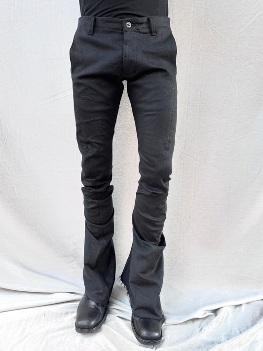 FW25 || TAILORED BOOT CUT DNA  DRESS PANTS|| 100% COTTON - BLACK