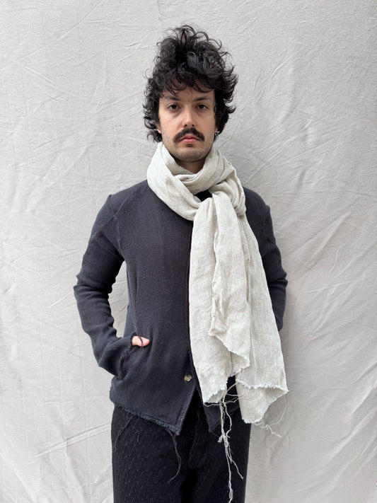 FW25 || CLASSIC LONG SLIM SCARF || LINEN - ECRU