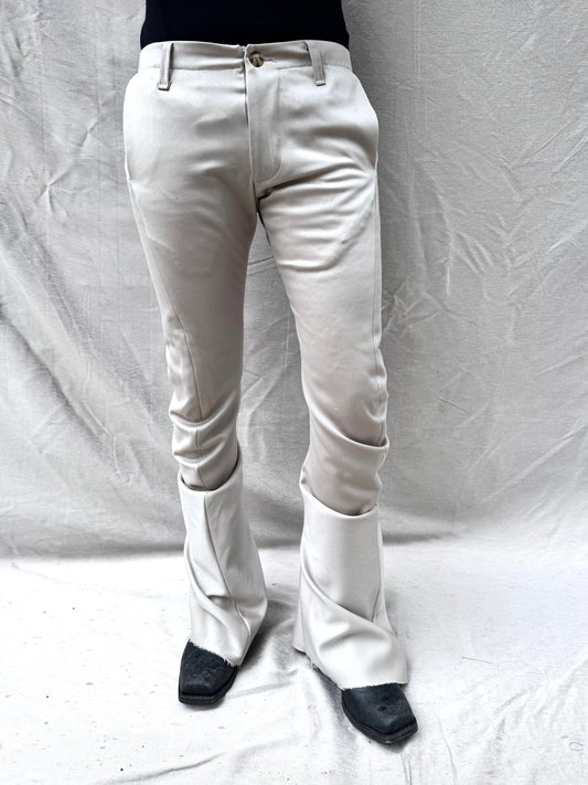 FW25 || TAILORED BOOT CUT DNA  DRESS PANTS|| 100% WOOL - ECRU