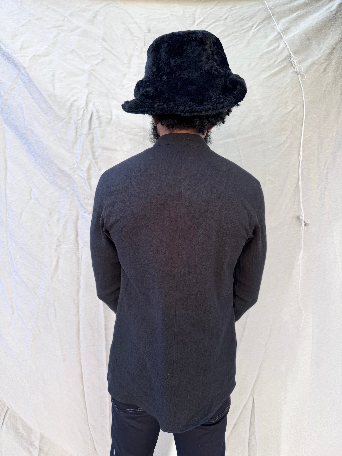 FW25 || FAULTED SHOULDER .5 CLASSIC SHIRT||  LINEN + COTTON || BLACK