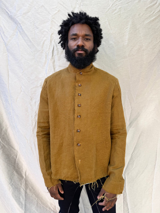 FW25 || PROTOLOGICAL ARCHETYPE SHIRT || RUST HEAVY LINEN