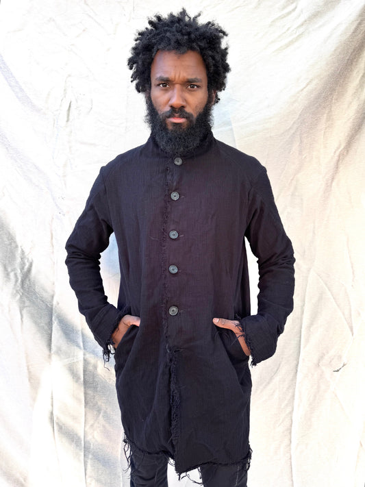 FW25 || PROTOLOGICAL ARCHETYPE LONG SHIRT JACKET || BLACK